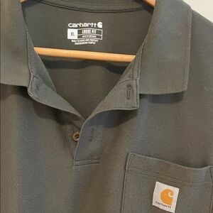 Carhartt Black Loose Fit Polo Tee with Printed Label